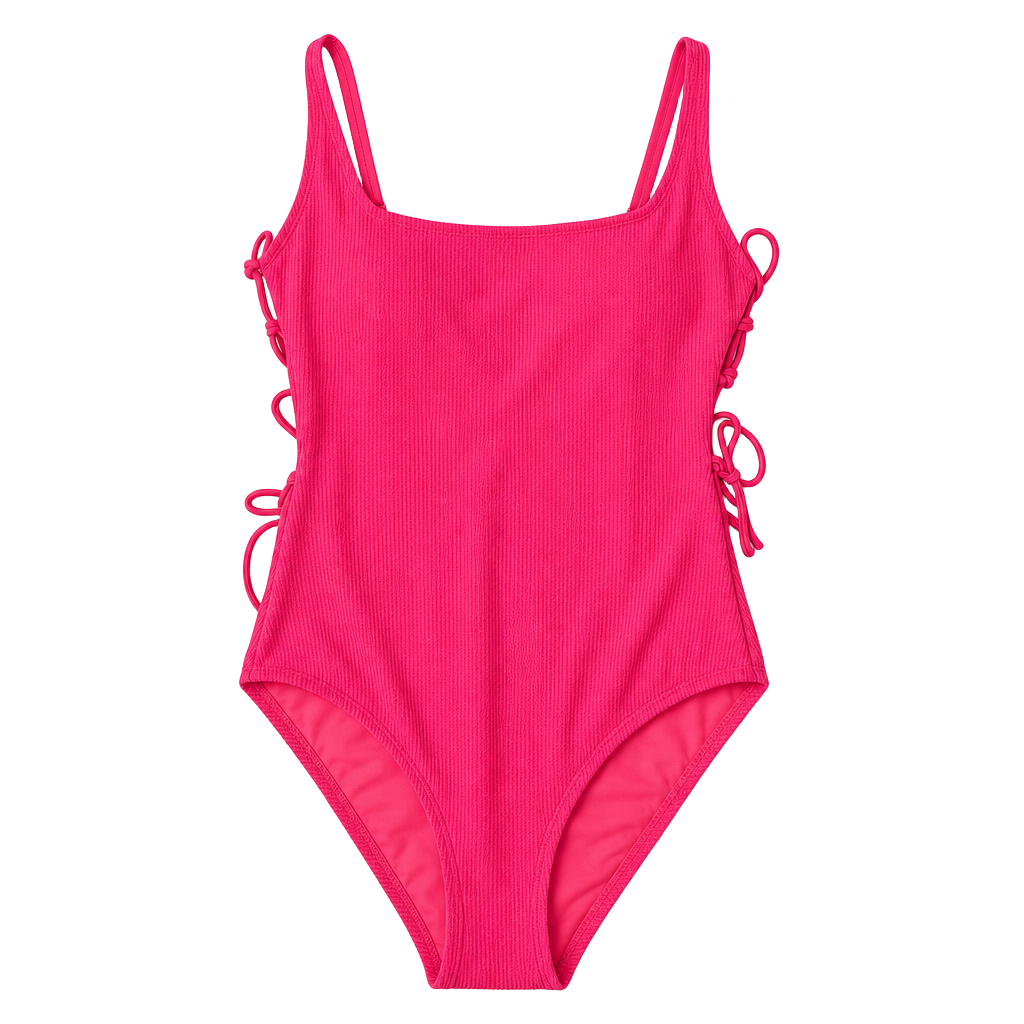 Social Standard by Sanctuary Women's M Ribbed Lace-Up Sides One-Piece Swimsuit 1