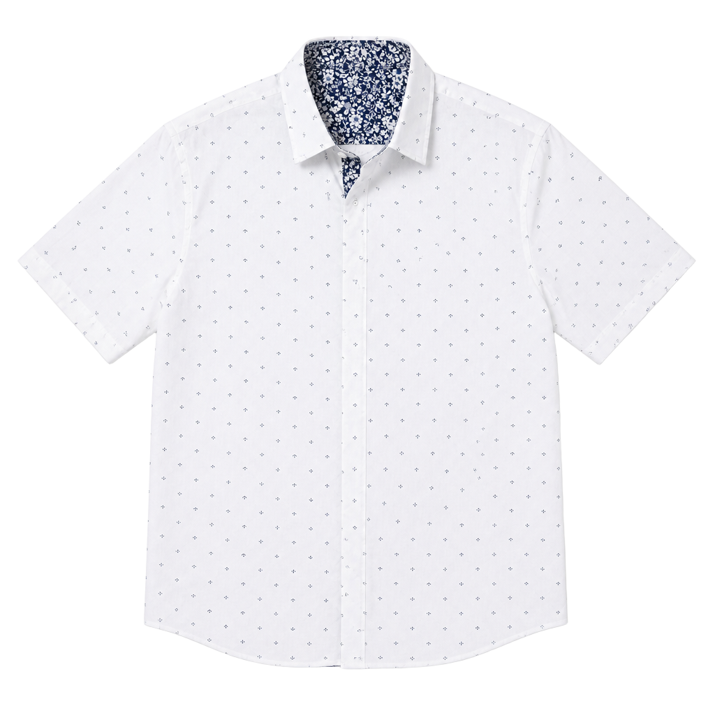 Mens Slim Fit Short Sleeve Button Down Oxford Shirt - SSLR 1