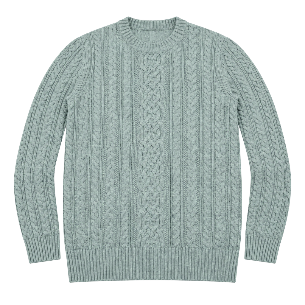 Amazon Essentials Fisherman Cable Crewneck Sweater Size M Sage Green 1