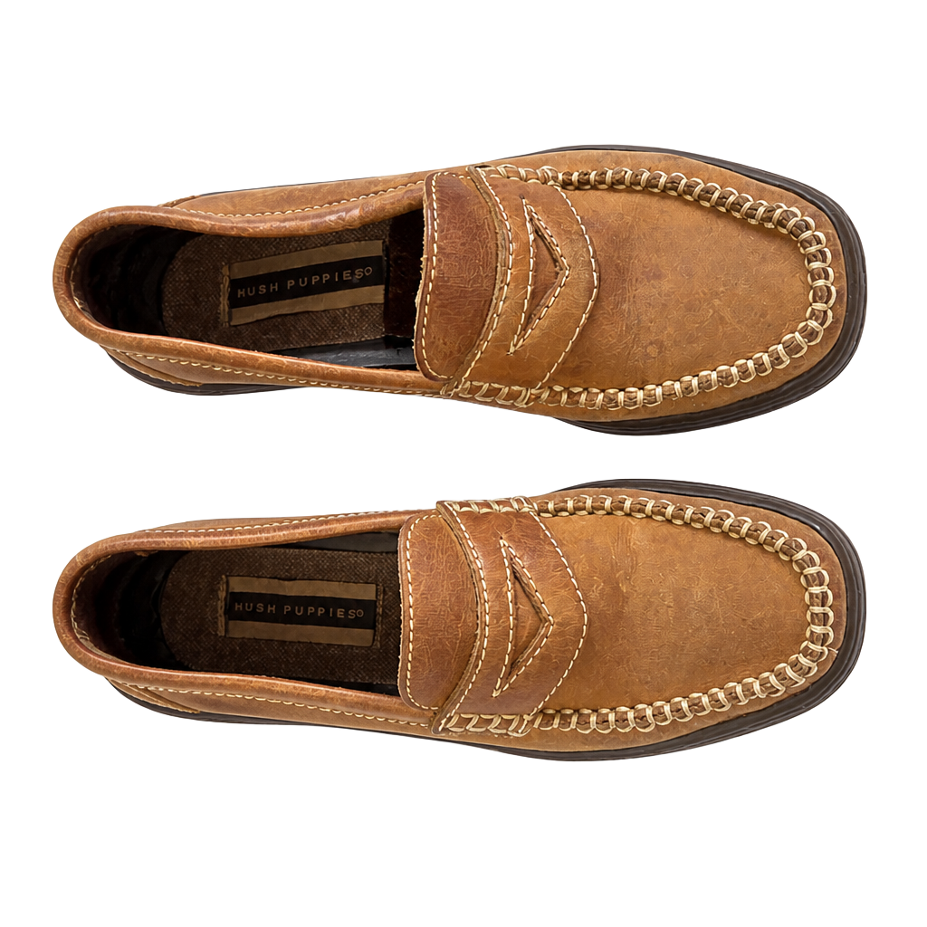Hush Puppies Brown Leather Penny Loafers Size 6.5M 1