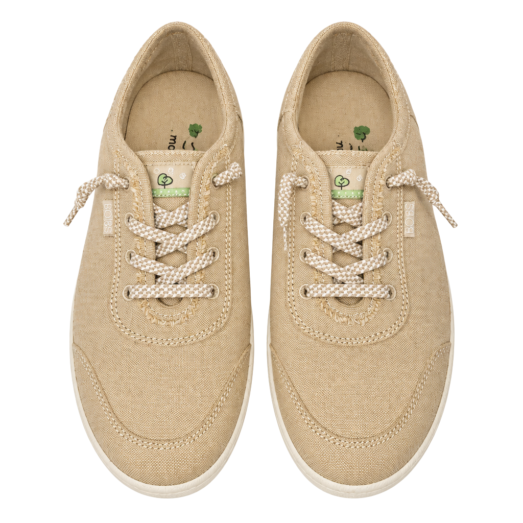 BOBS from Skechers Clean Life Recycled Slip On Sneaker Beige Canvas 1