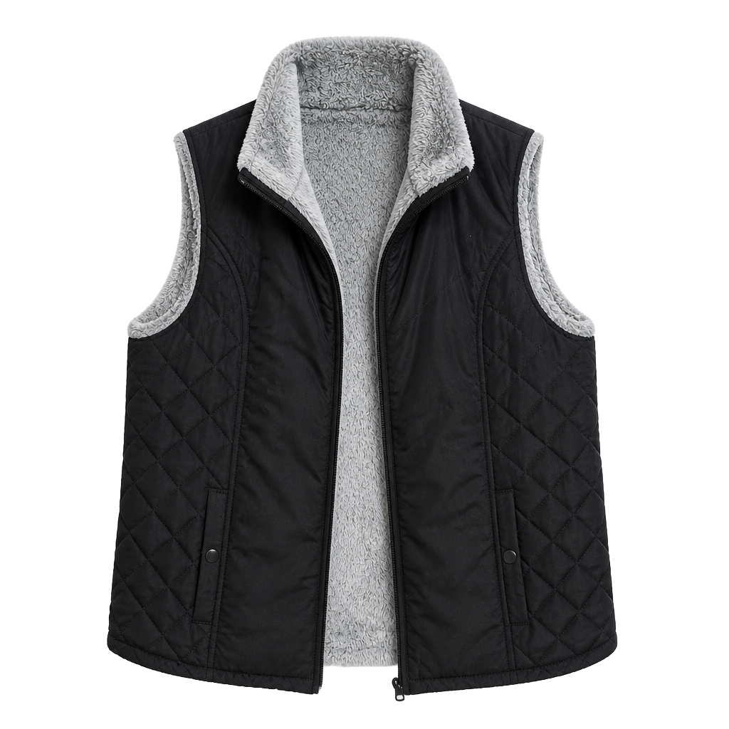 Chebella Quilted Reversible Faux Fur Vest 1