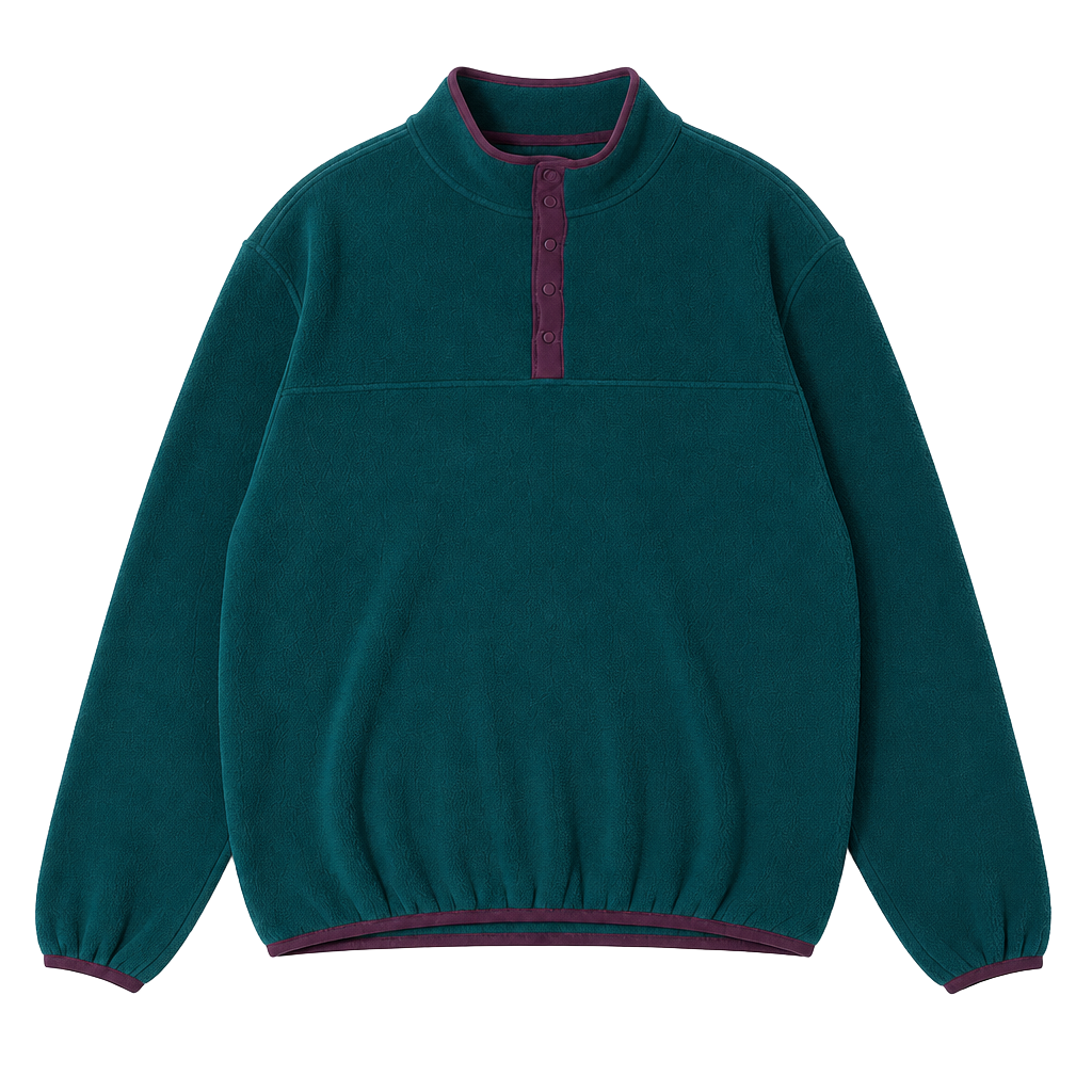 Vintage Lands End Polartec Fleece Snap Pullover XL Teal Purple like new! 1