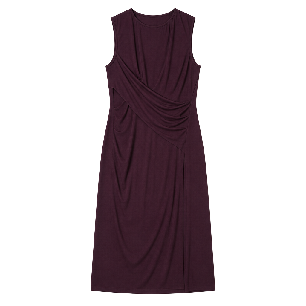 NWT KUT from the Kloth Mollee Ruched Sheath Dress Size 14 Plum Chic 1