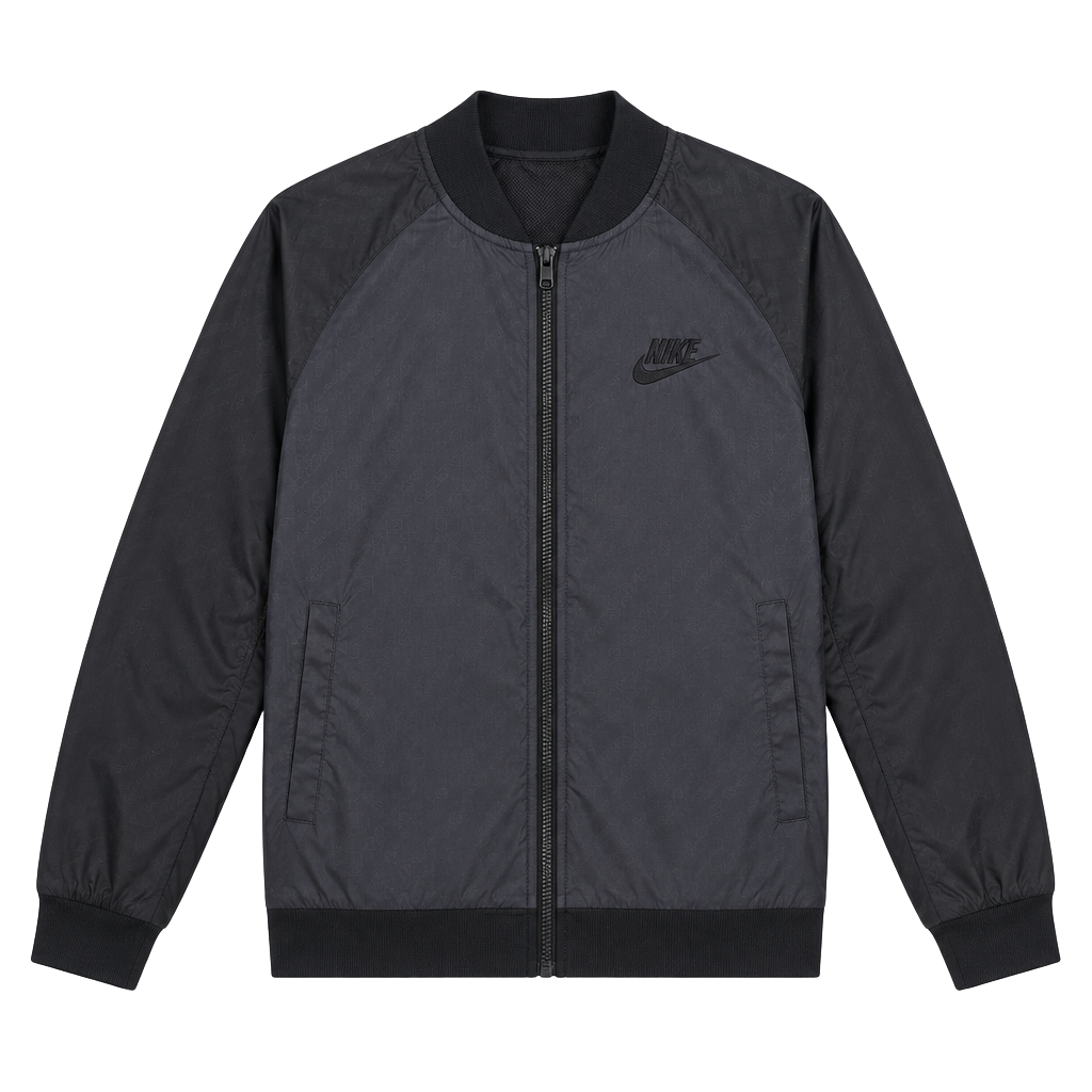Nike Bomber Jacket Size L Black Woven Full Zip 1