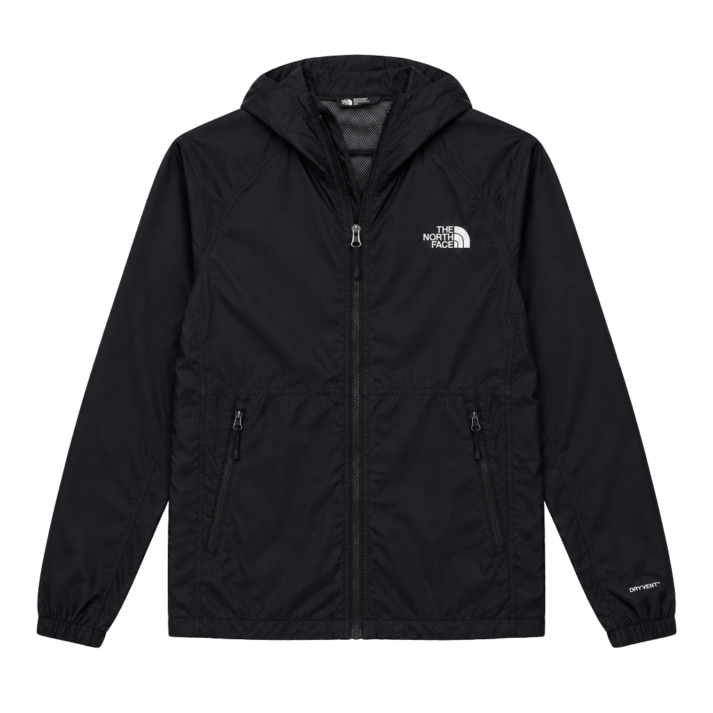 The North Face DryVent Rain Jacket Size L Black Hooded Windbreaker 1