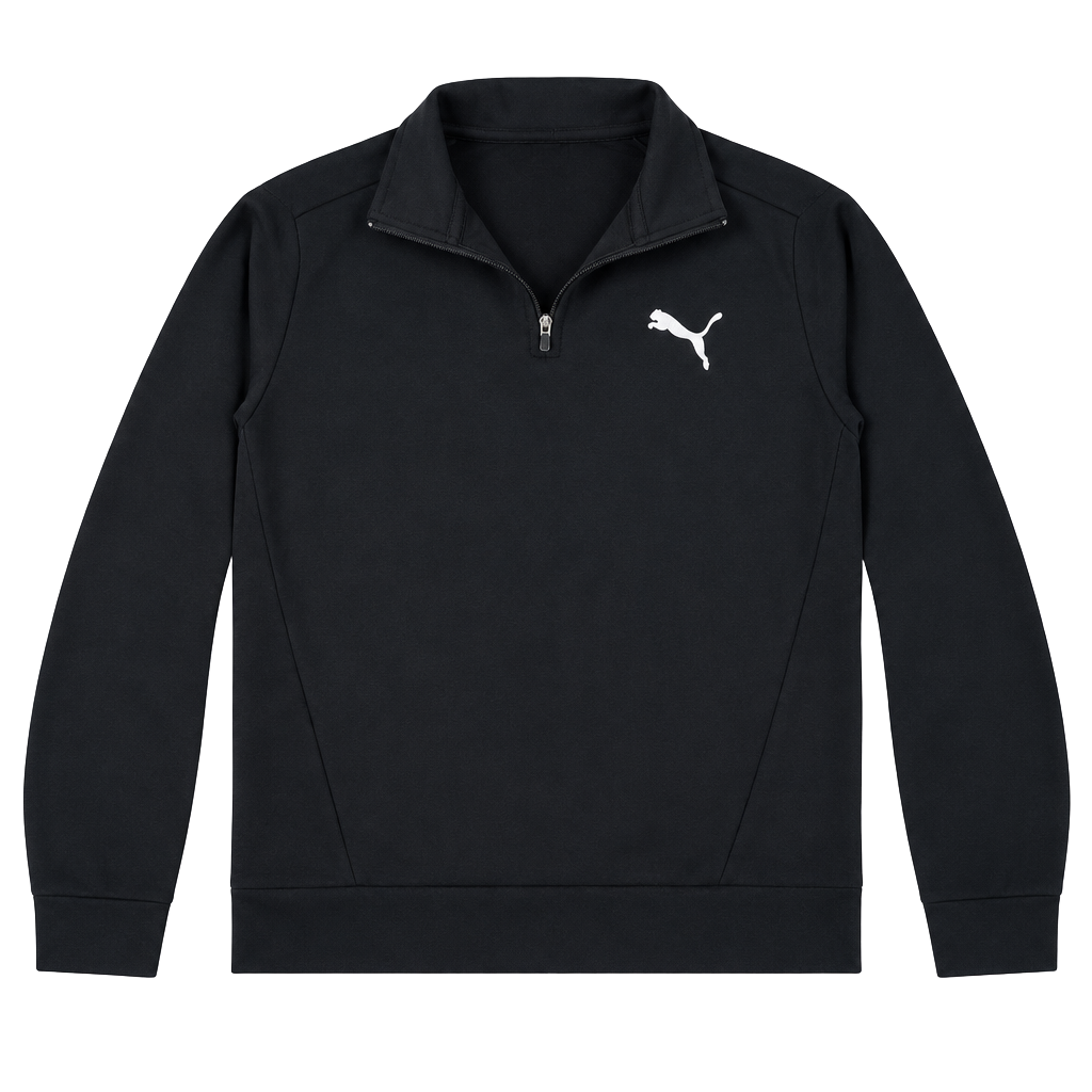 Puma Half Zip Up Black Shirt - men's medium 1