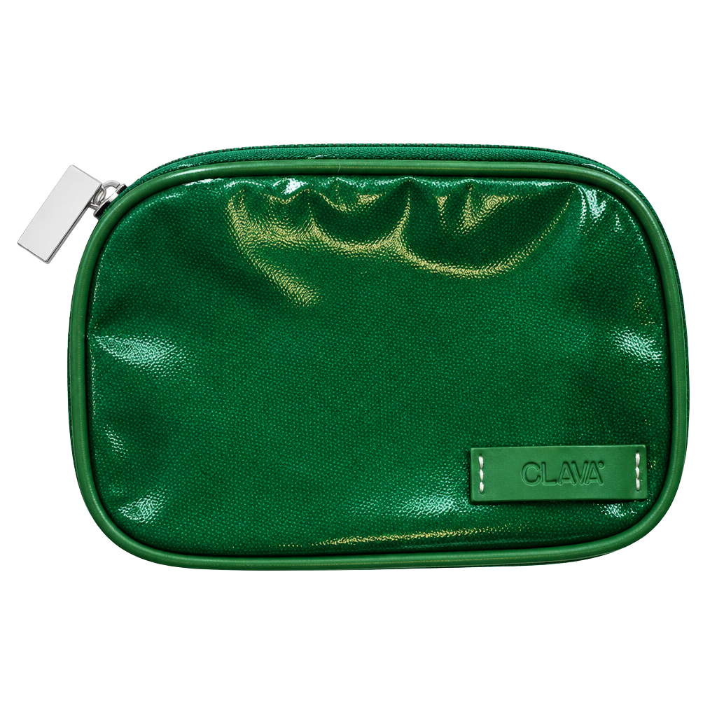 Clava Green Patent Cosmetic Pouch 1