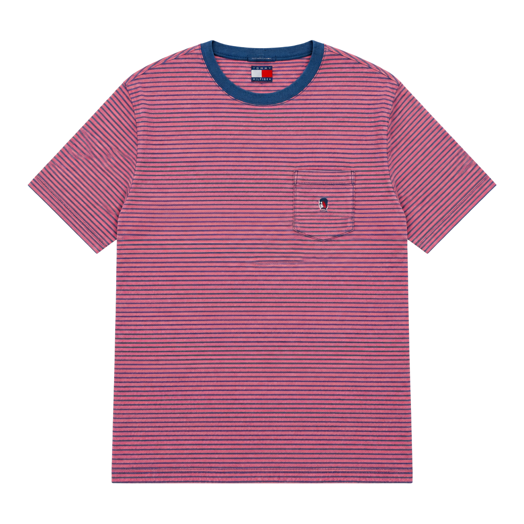 1990’s Tommy Hilfiger Sz XL Red White Blue Stripe Vintage Men's T-Shirt 1