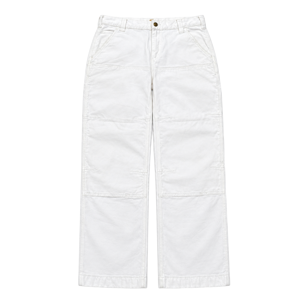 Carhartt Double Knee Work Pants White 32x30 (Fits 30x28) 1