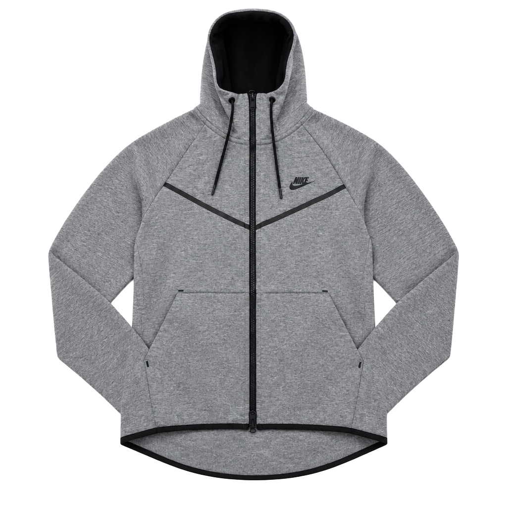 Nike Tech Fleece Windrunner Full-Zip Hoodie Heather Grey Men's Small 1
