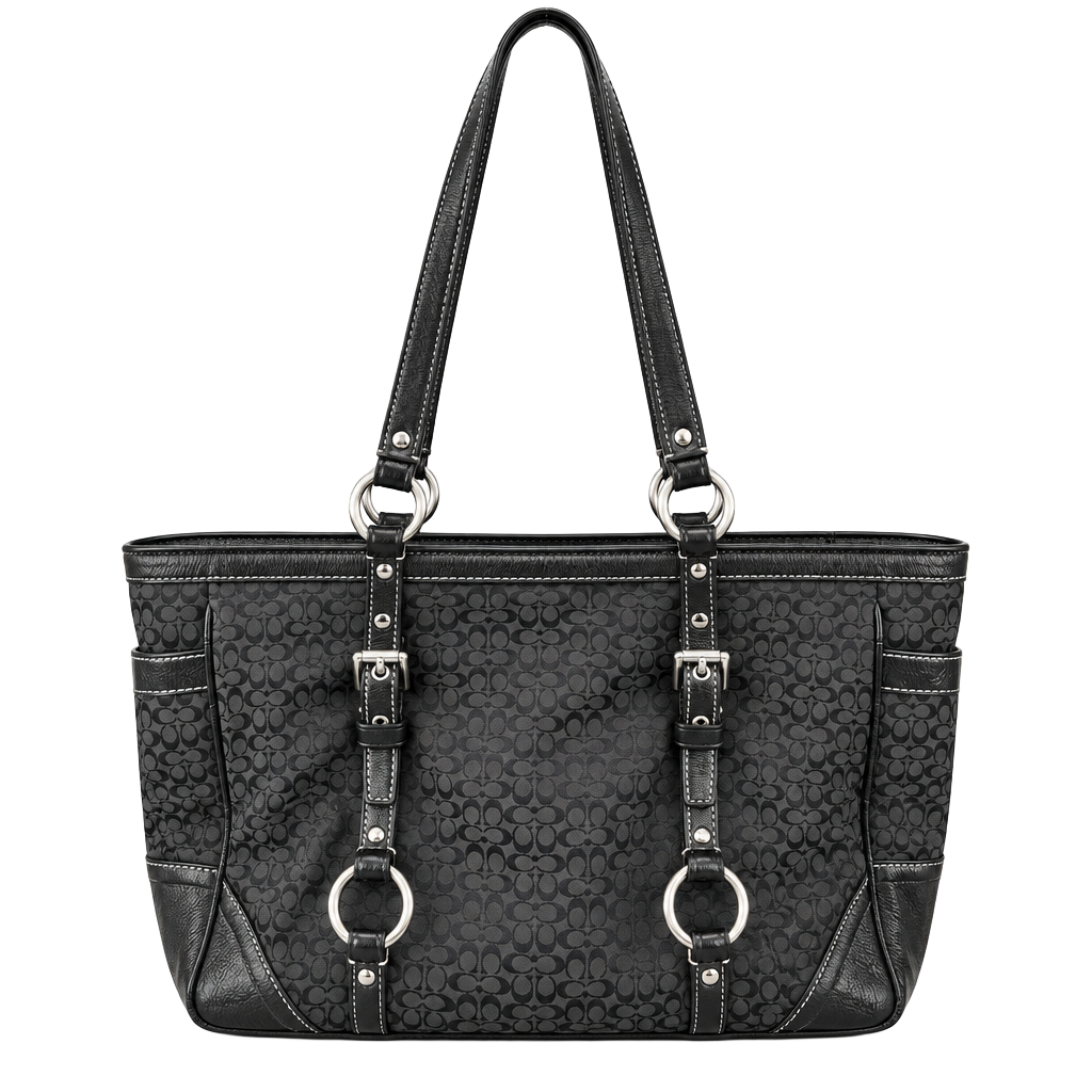 Vintage Y2K Coach Soho Mini C Canvas Tote Bag Black 1