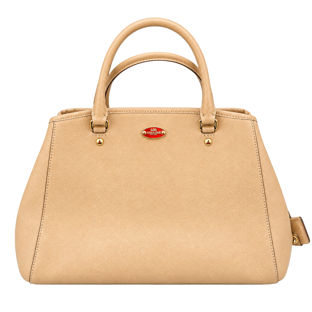 Coach Small Margot Carryall Pebble Leather Satchel Beige 1