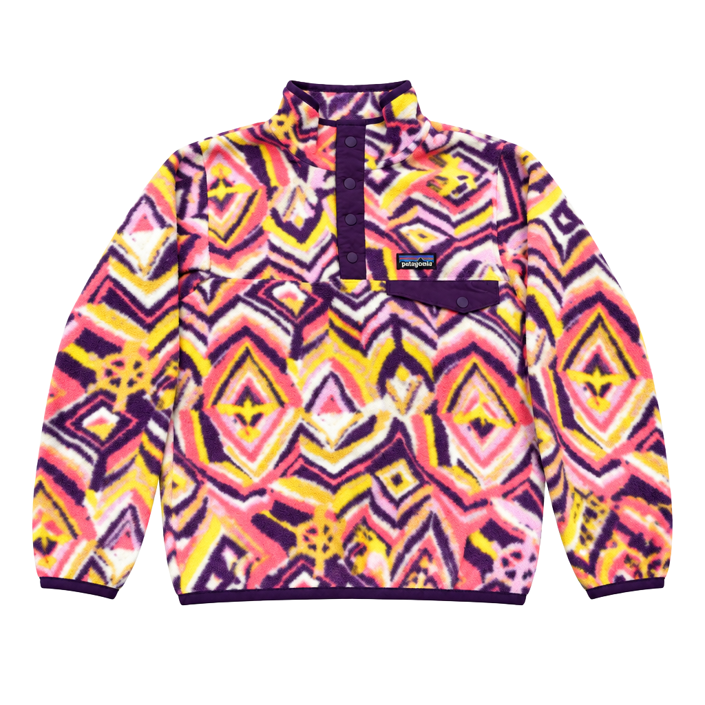 Patagonia Kids Synchilla Snap-T Fleece Pullover Geometric Print Small 7-8 1