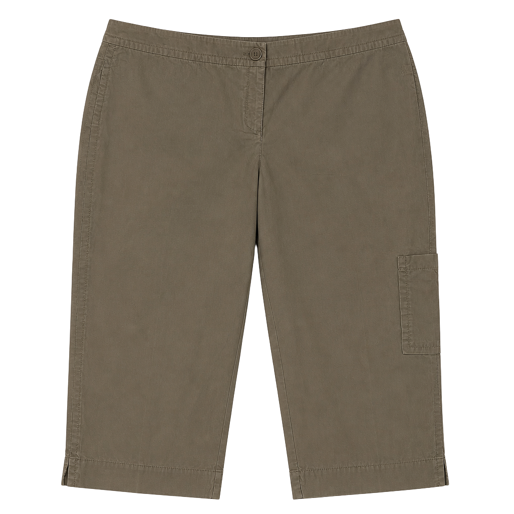 Eileen Fisher Olive Green Cotton Cropped Cargo Pants 2X 1