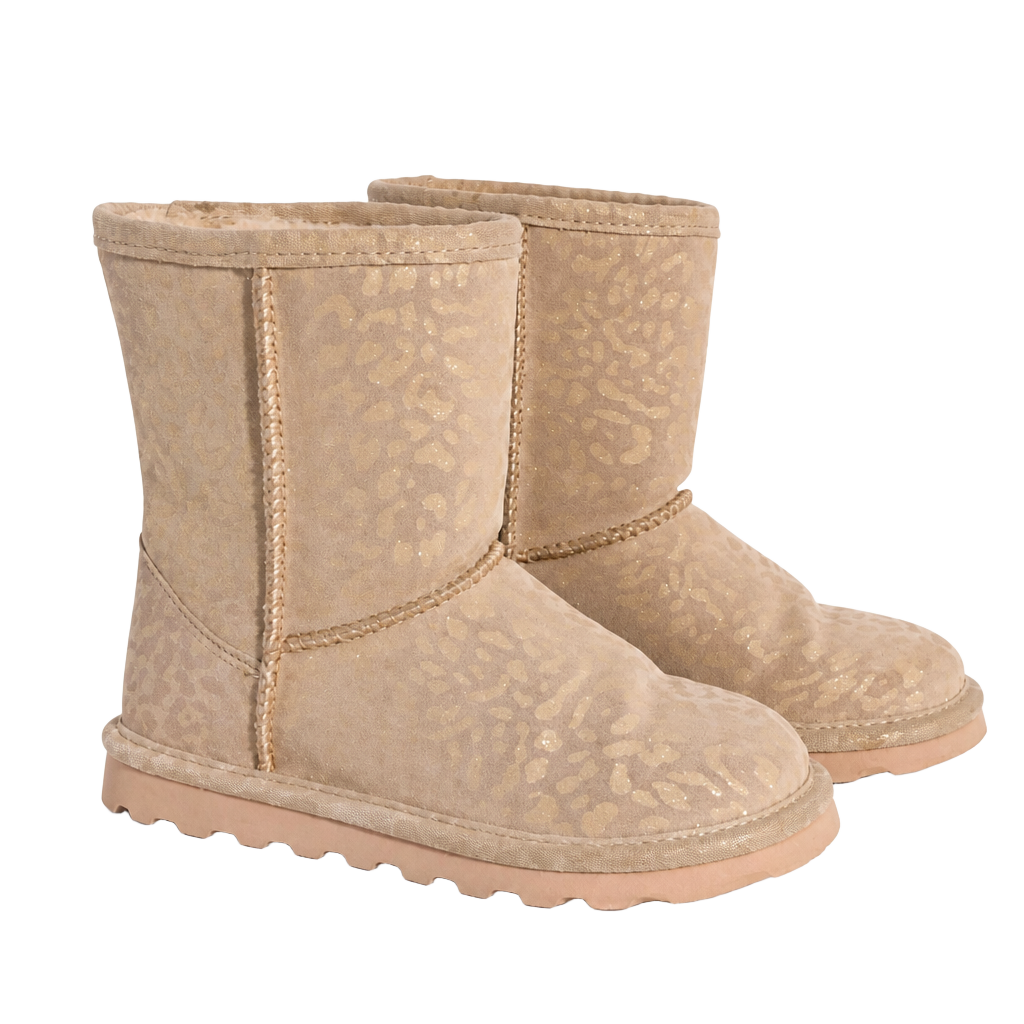 Bearpaw Pink Metallic Leopard Print Classic Short Boots 1