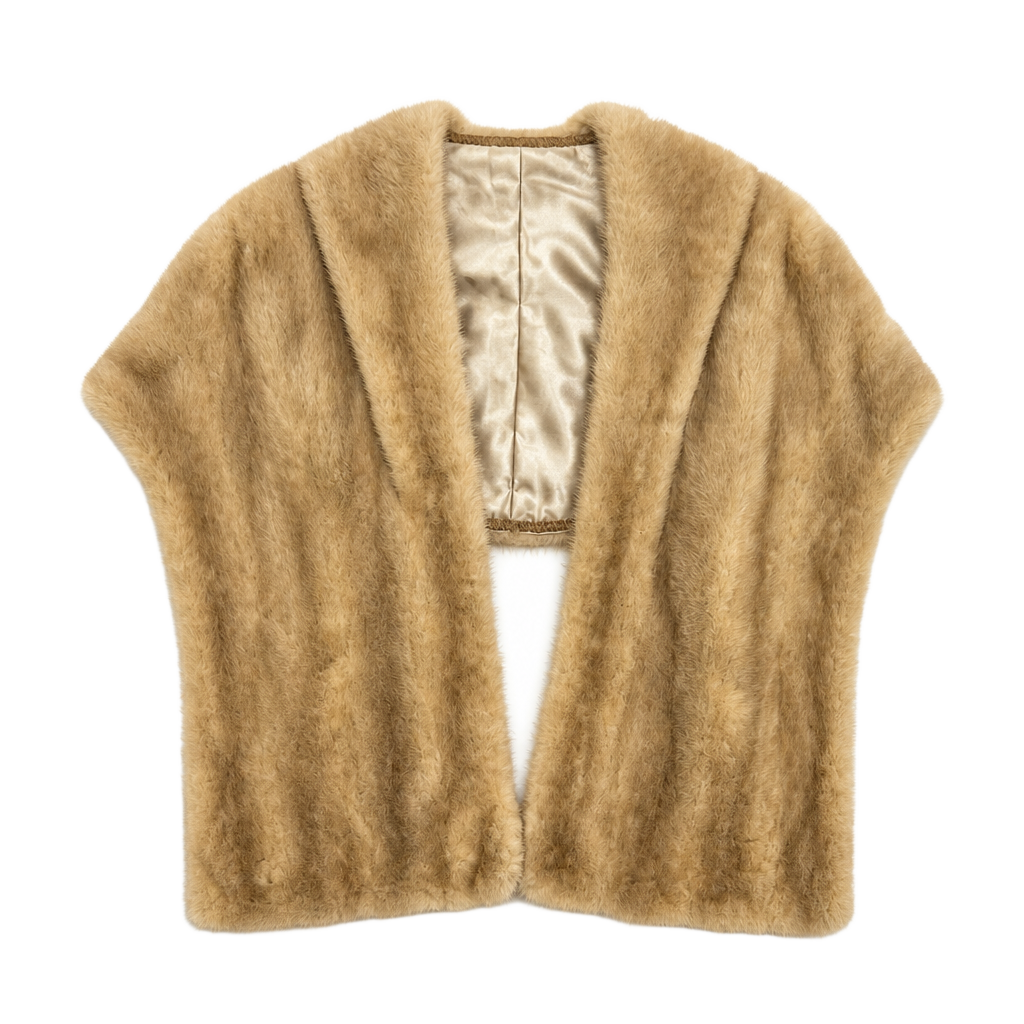 Vintage Ermina Furs Champagne Blonde Mink Fur Stole Shawl wrap 1