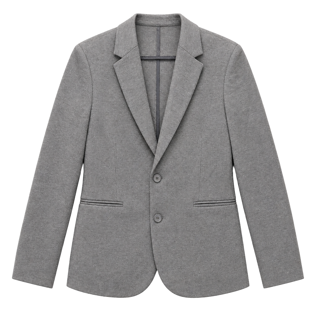 Primark Slim Fit Stretch Blazer Size 42R Grey Knit 1