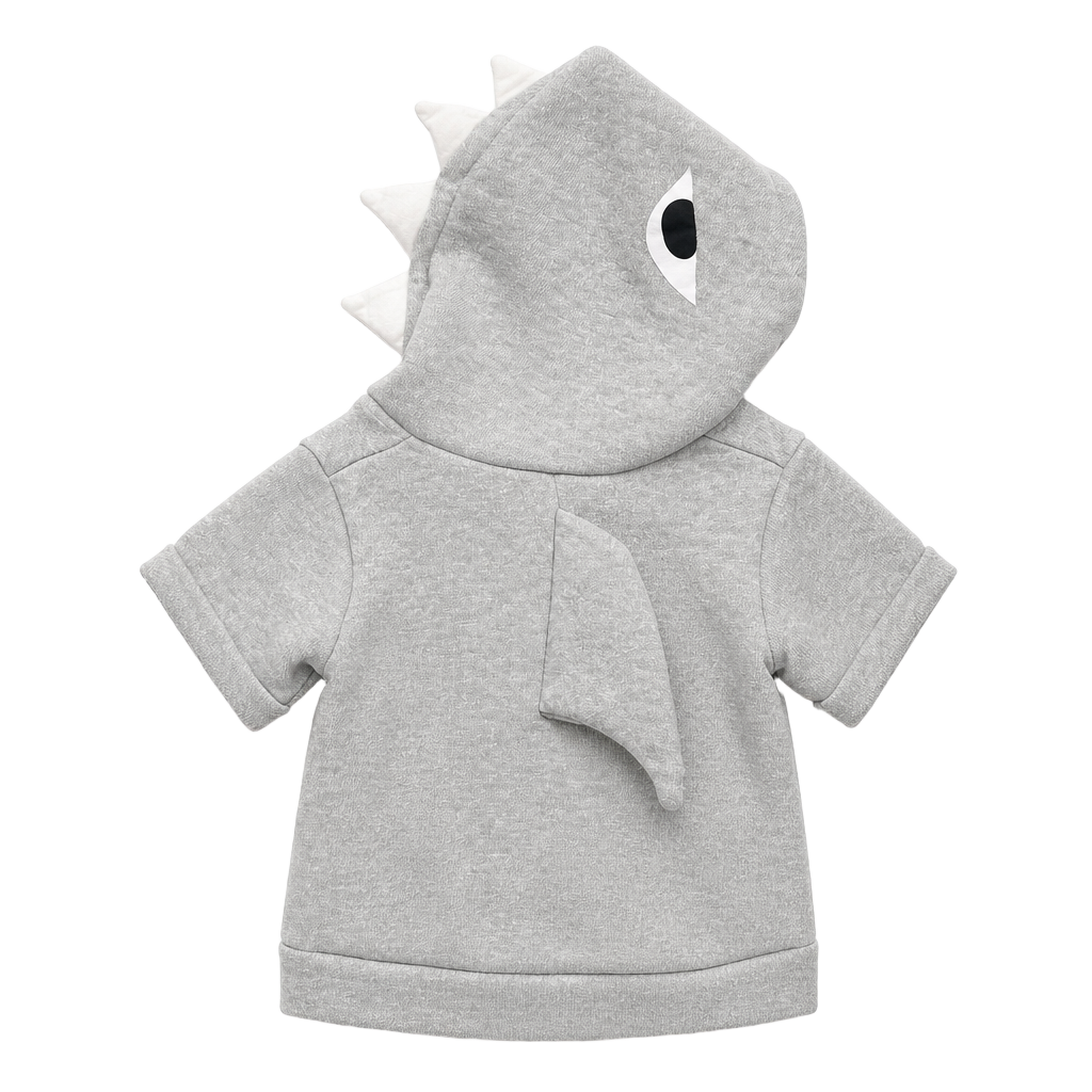 Little Prince Shark Zip-Up Hoodie with Tooth Hood and Pocket Size 4T 1