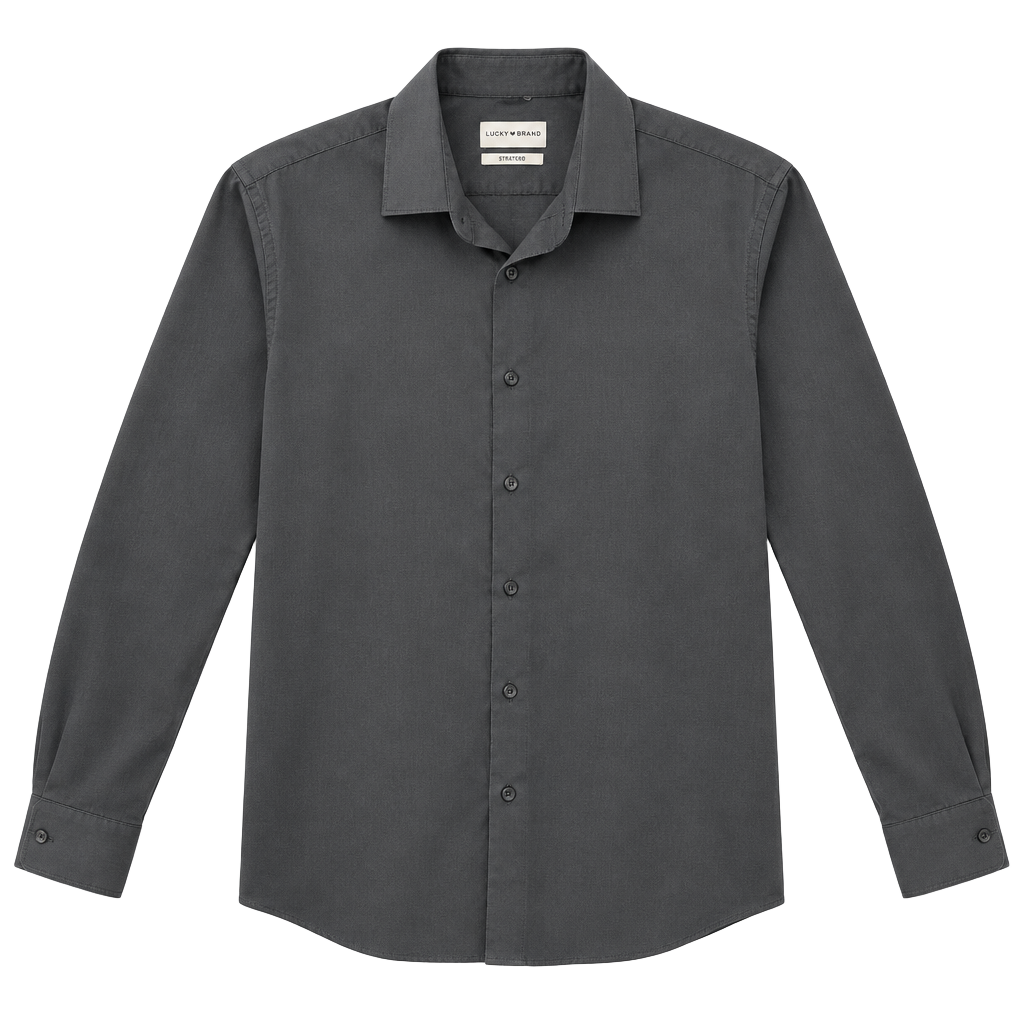 Lucky Brand Long Sleeve Button Down Shirt Black Slim Fit 1