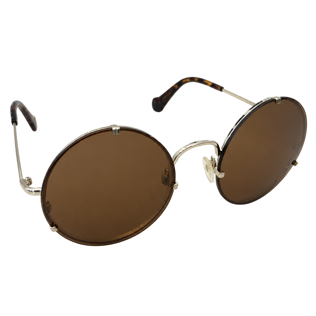 Balenciaga Round Metal Frame Sunglasses with Tinted Lenses 1