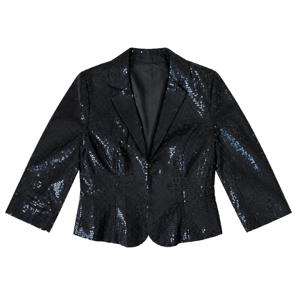 Patricia Field Sequin Blazer Size 8 Black 1