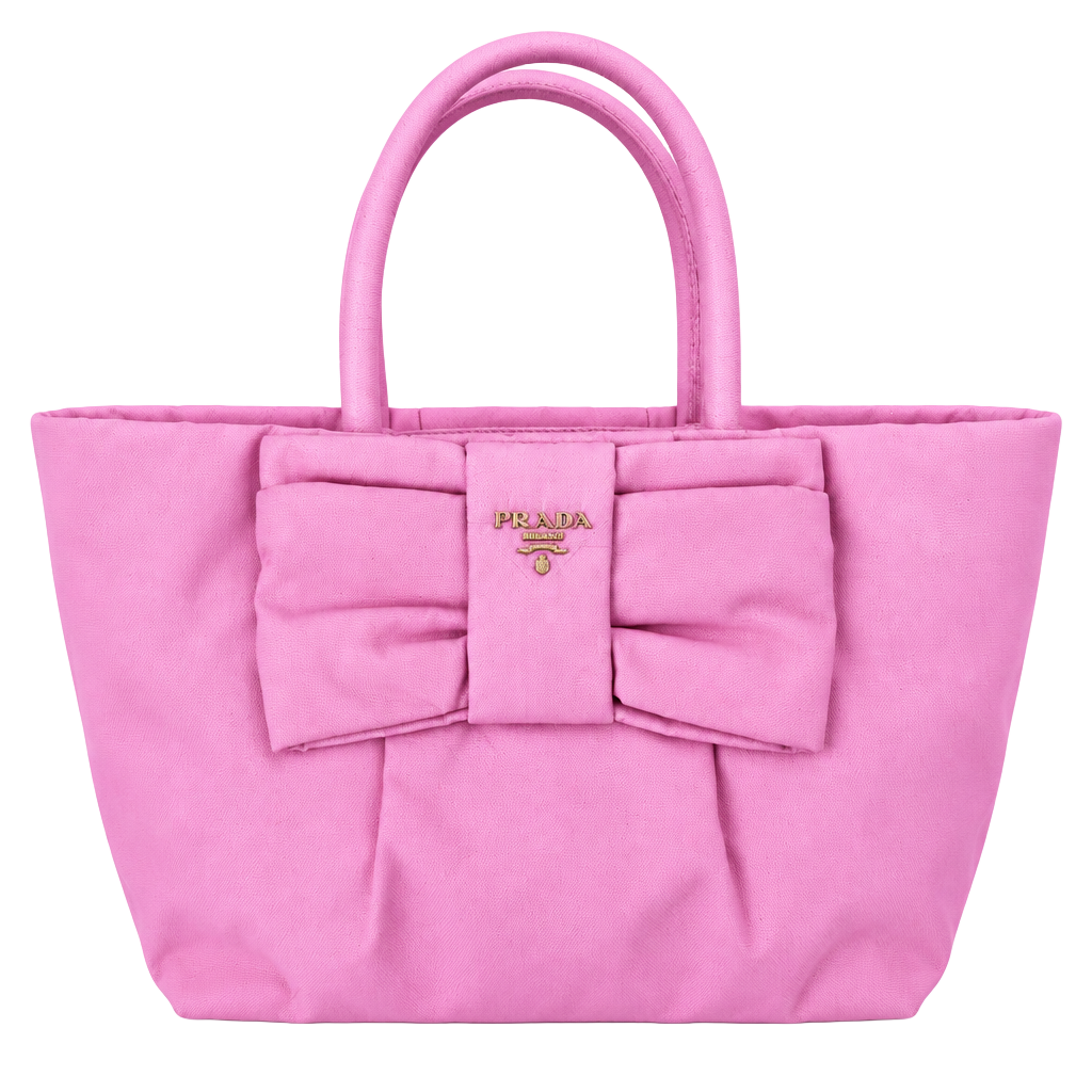 Prada Tessuto Nylon Bow Tote Bag Pink 1