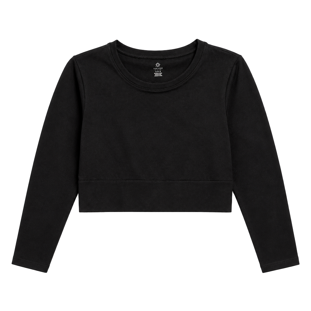 Offline by Aerie Black Long Sleeve Athletic Crop Top 1