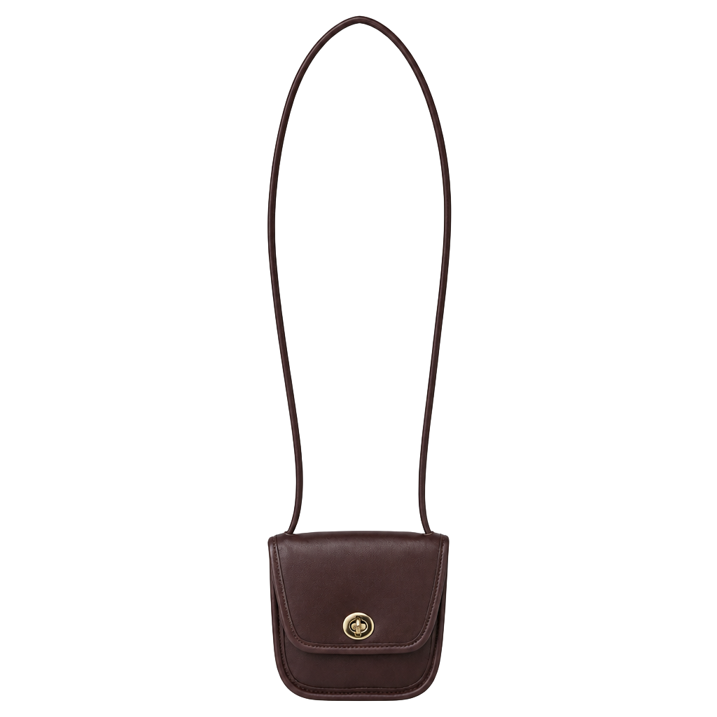 Vintage Coach Brown Leather Turnlock Mini Crossbody Bag 1