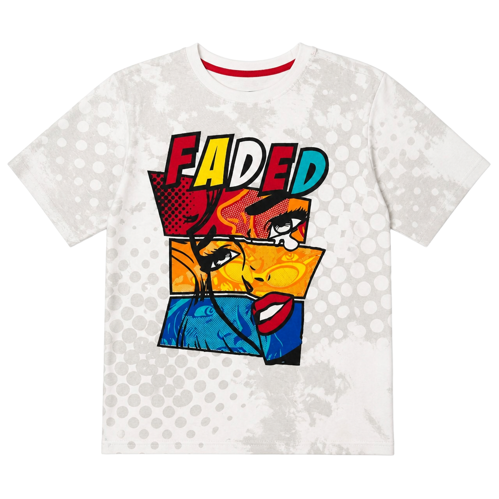 Contender CTDR Faded Abstract Comic Pop Art All Over Print Streetwear T-Shirt 1