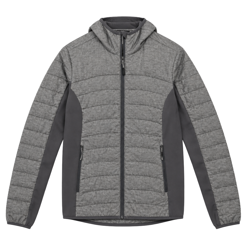 Eddie Bauer Hooded Jacket Size S Gray Quilted Full Zip 1