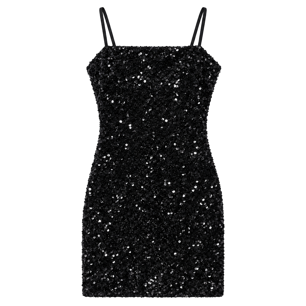 Forever 21 Sequin Mini Dress Size S Black Party 1