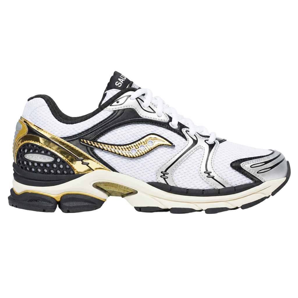 Saucony ProGrid Triumph 4 CS Gold Chrome White Silver Sneakers 1