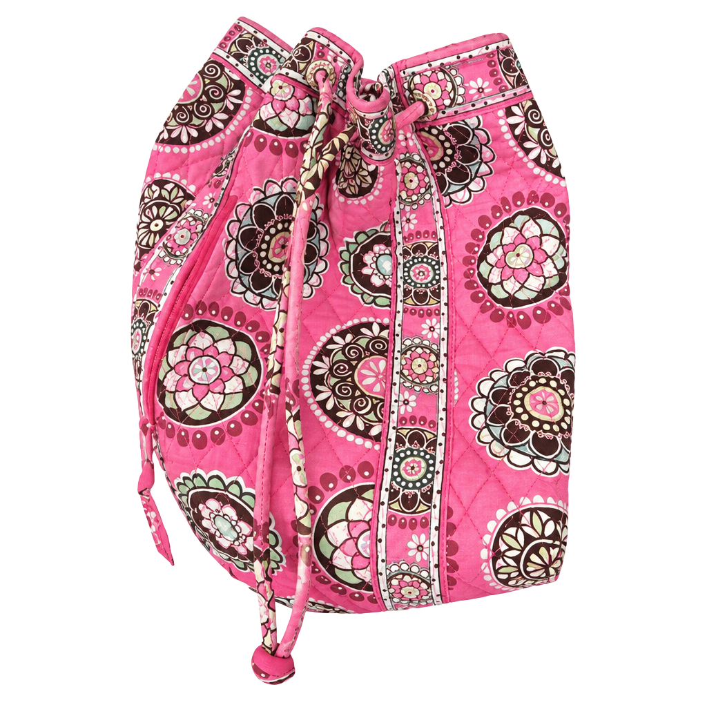 Vera Bradley Pink Quilted Drawstring Beach Tote - Women's Swim Accessory 1