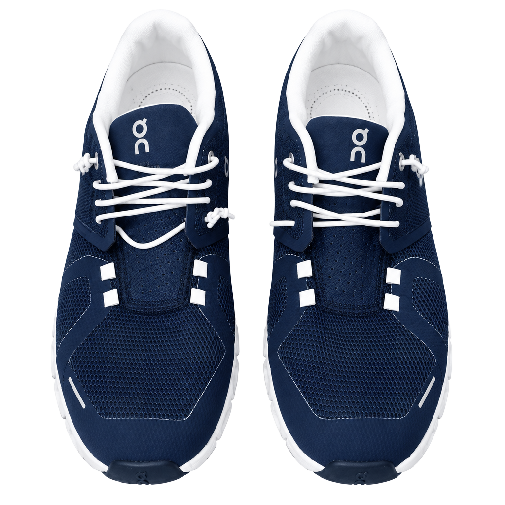 Navy Blue On Running Men's Navy and White Athletic Sneakers 1