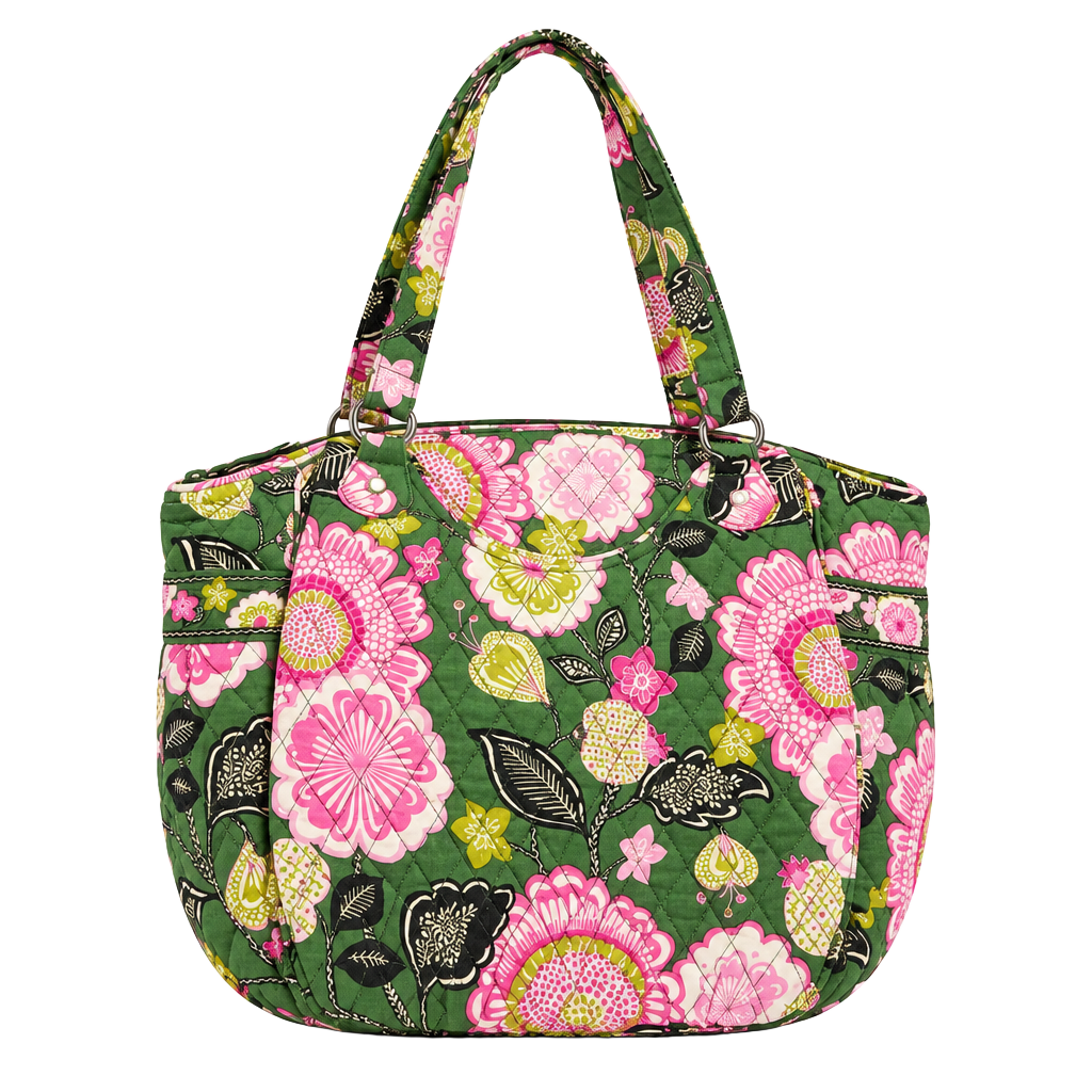 Vera Bradley Olivia Pink Quilted Floral Tote Bag in Green and Pink 1