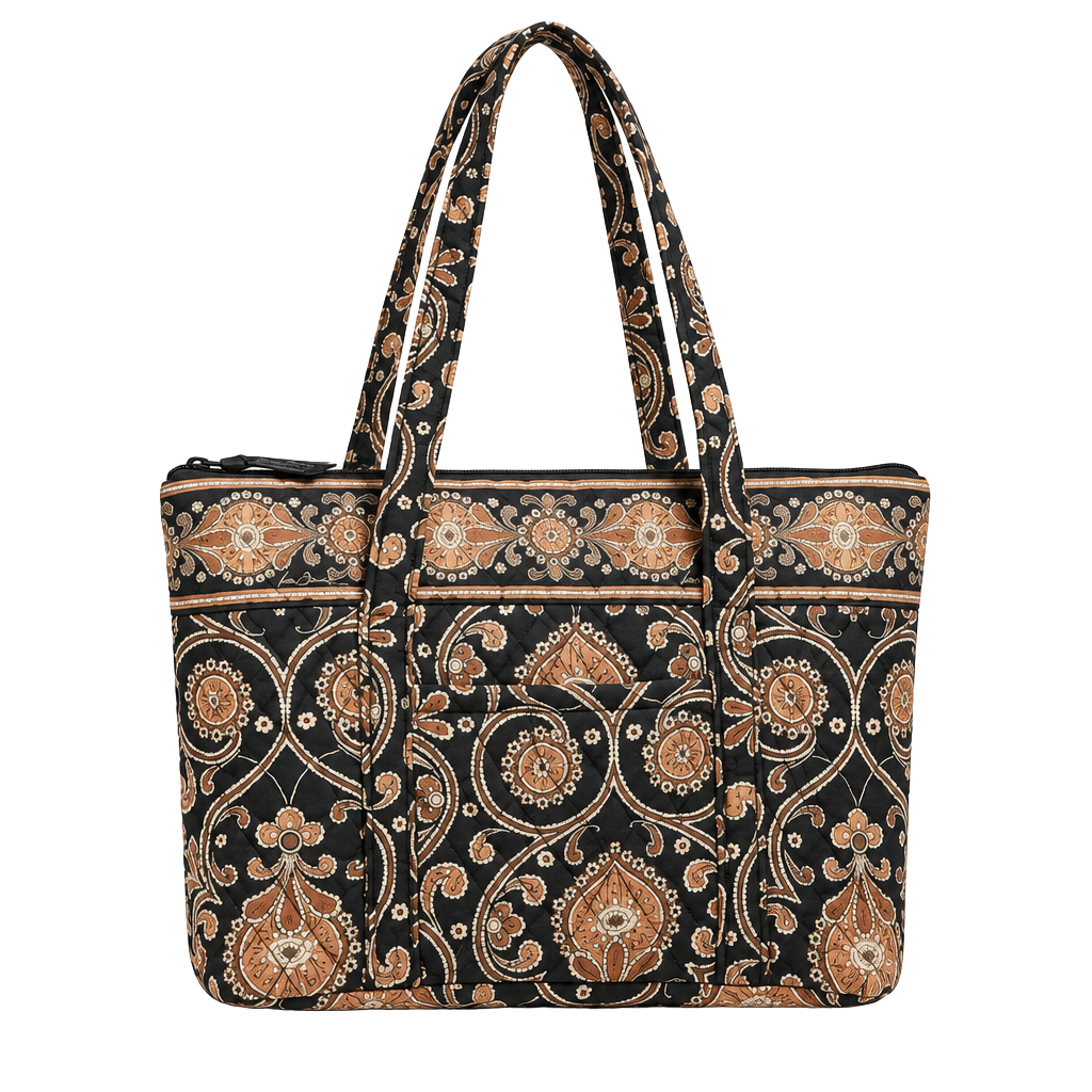 Vera Bradley Café latte Quilted Paisley Tote Bag in Black and Brown 1