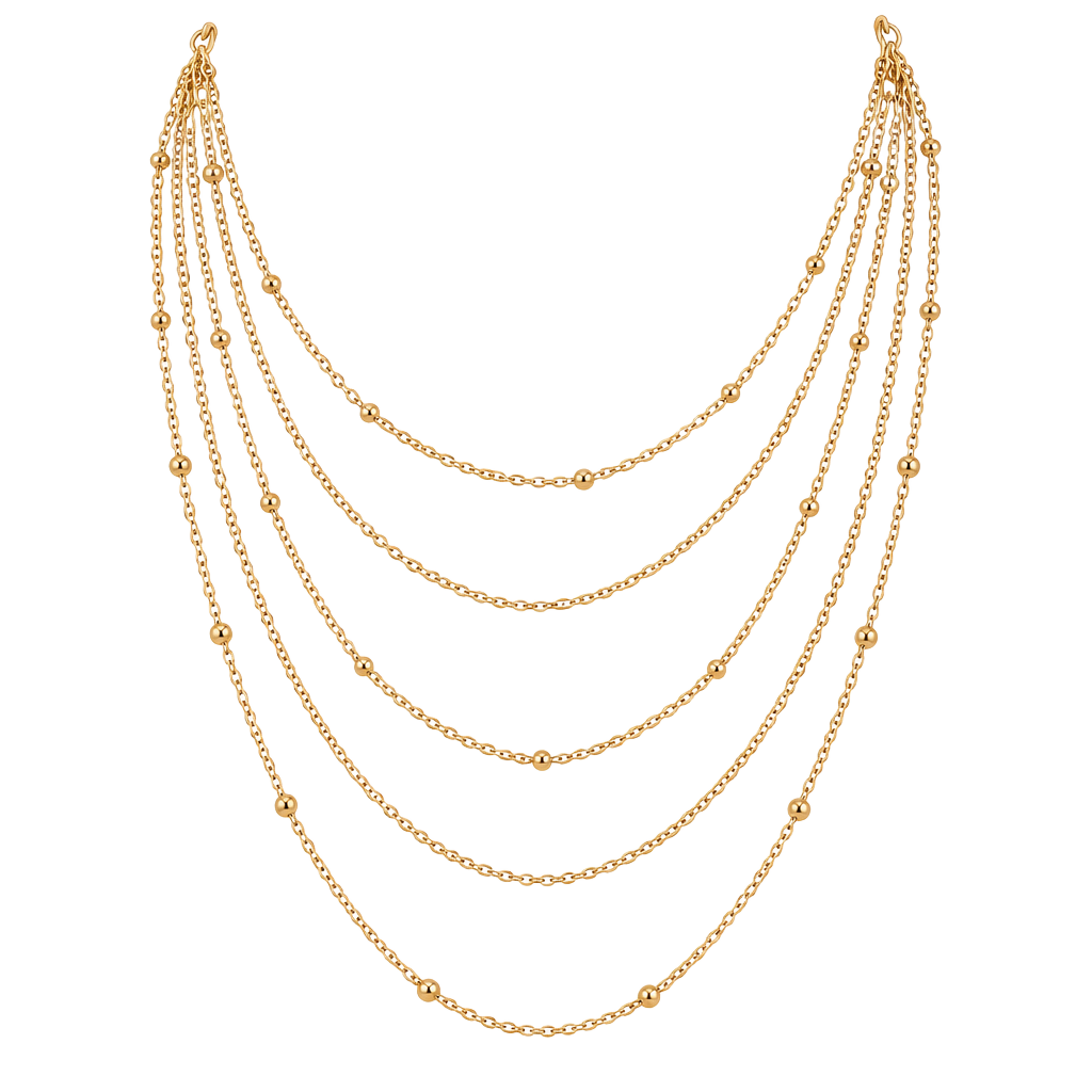Multi-Layer Beaded Gold Necklace for Women 1
