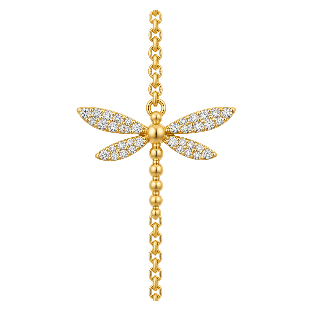 Gold Dragonfly Pendant Necklace for Women 1