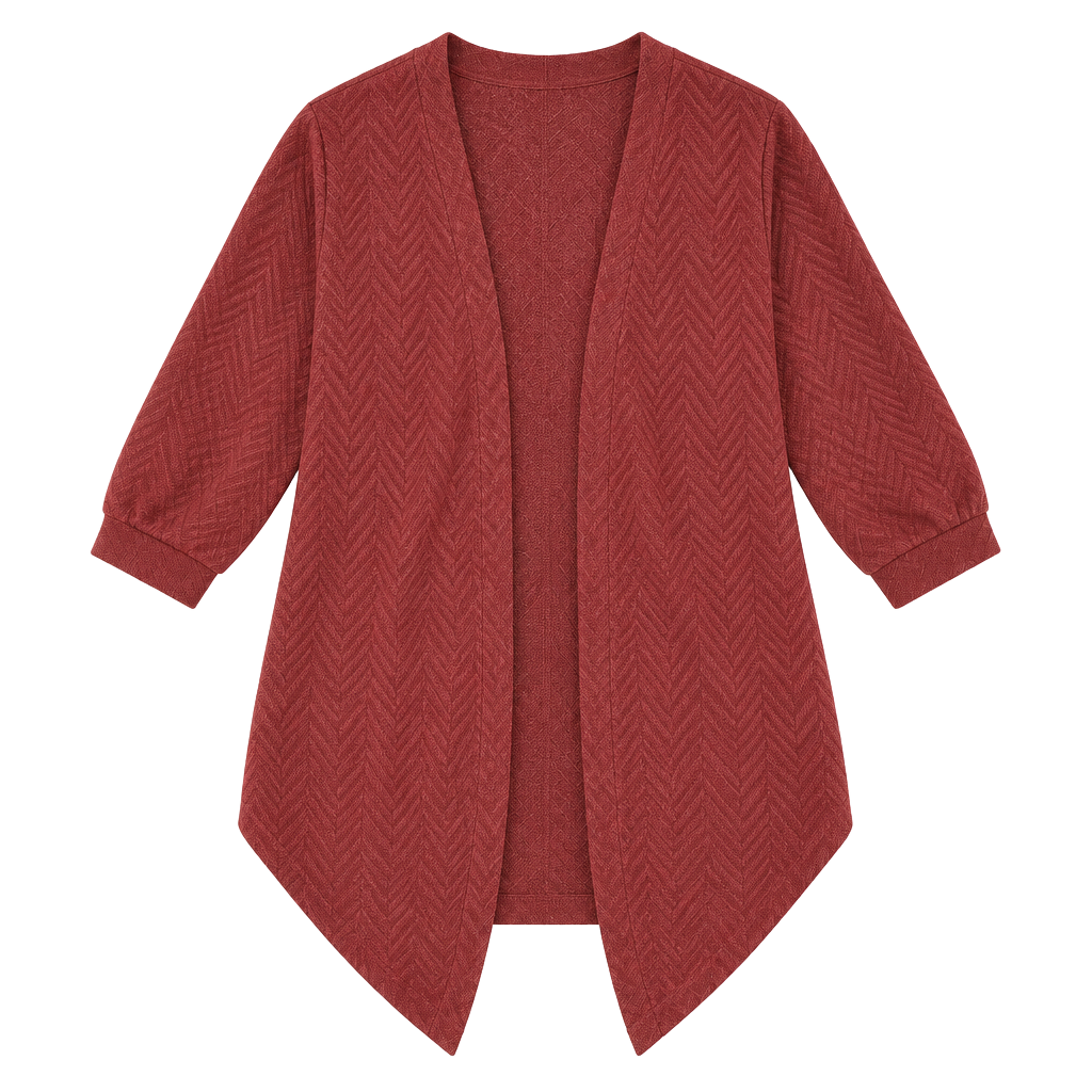 Plus Size 22 24 3x BloomChic Geometric Plisse Loose Open Front Cardigan shrug 1
