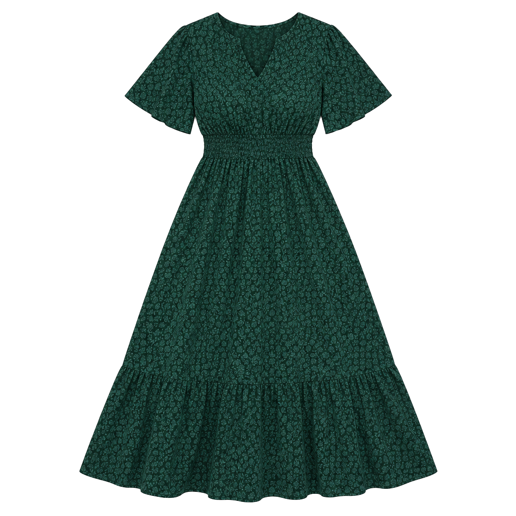 BloomChic plus size 26 4x Geometric Waist Cinched Tiered Dress with pockets 1