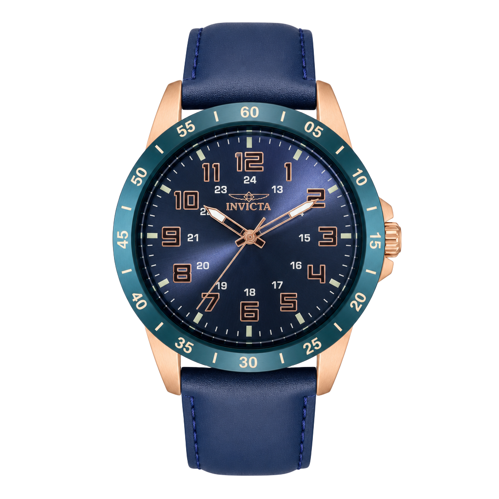 Invicta Pro Diver 40001 Rose Gold Quartz Case and Blue Silicone Strap Watch 1