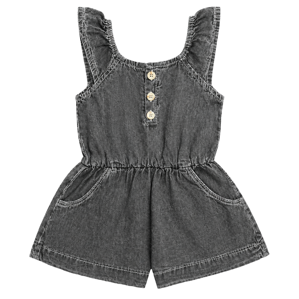 Little Bipsy Denim Flutter Dress Size 6-12M Gray 1