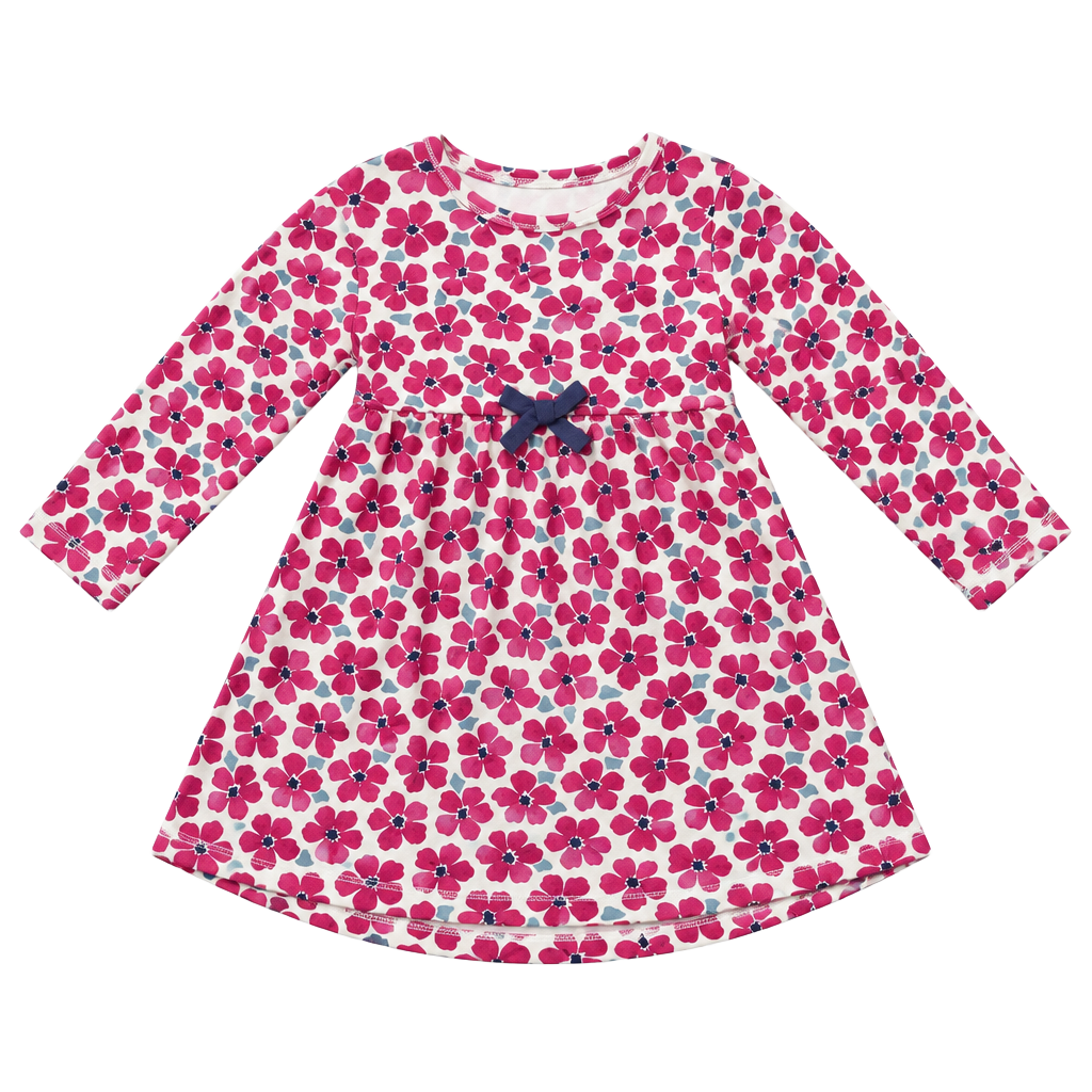 Touched by Nature Long-Sleeve Dress Size 4T Pink Floral Organic Cotton 1