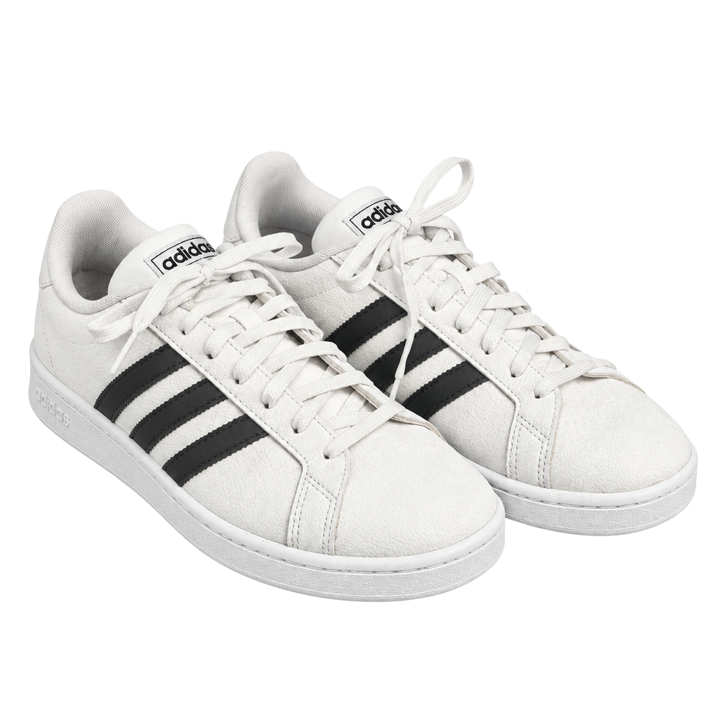 Adidas Grand Court F36392 Size 10.5 White Black Sneakers 1