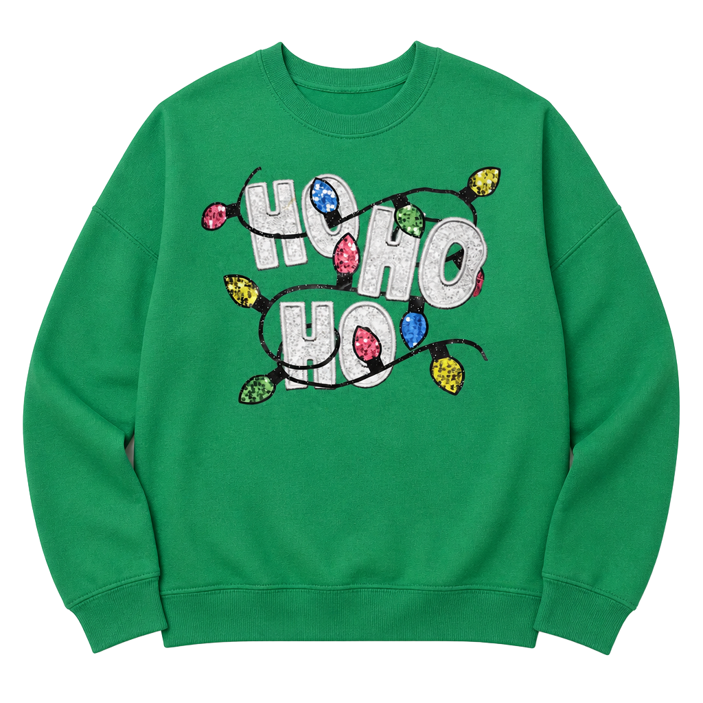 HO HO HO with Lights Sweatshirt 1