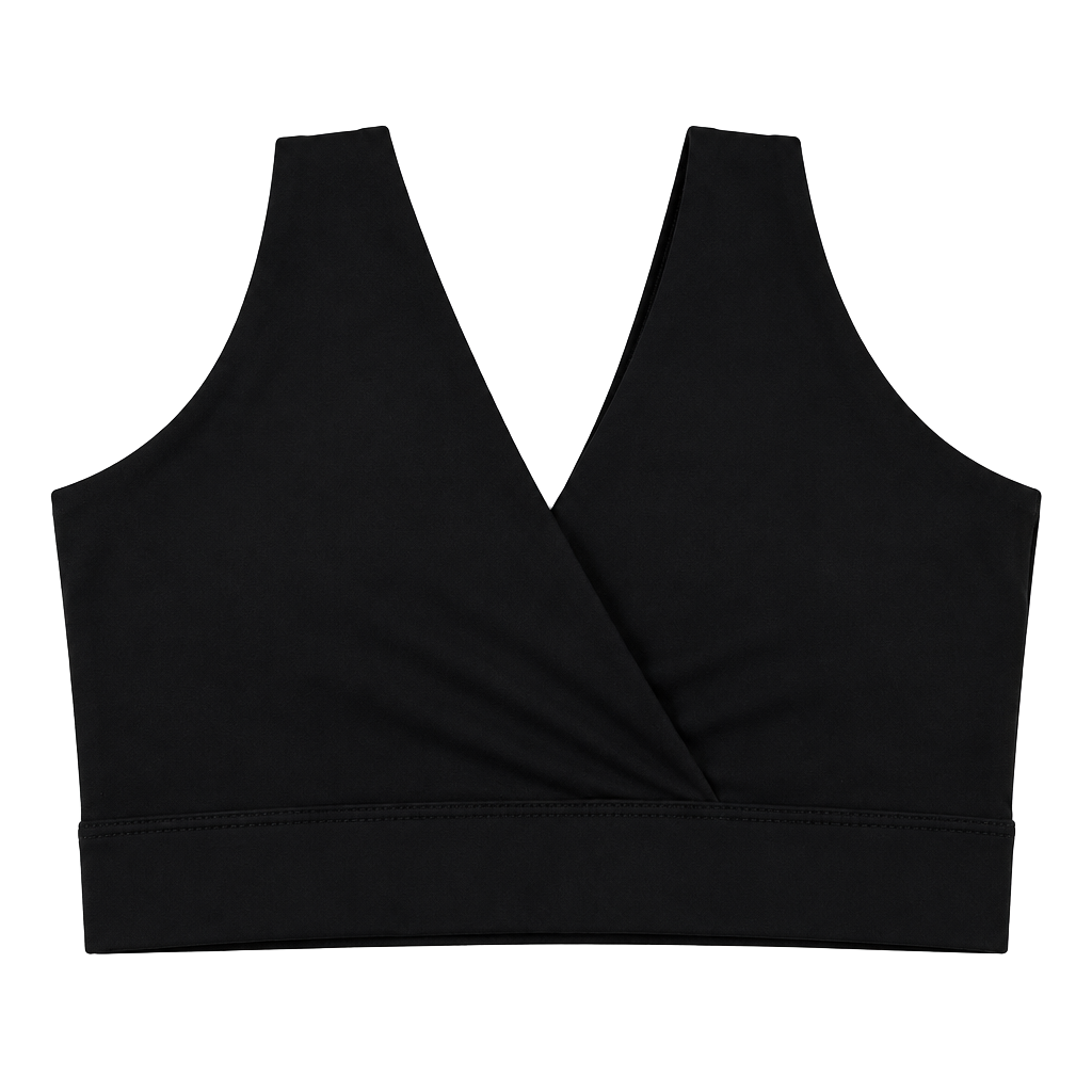 Nyssa Fourthwear Postpartum Recovery Bralette Black V-Neck Wireless xs/s 1