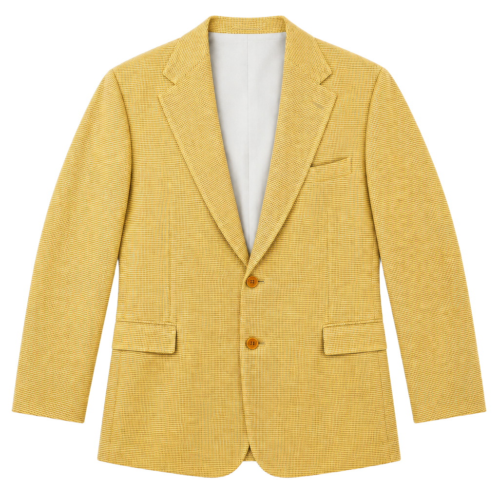 Zanella Sport Coat 42 R Silk Wool Blazer Made in Italy Yellow Houndstooth Check 1