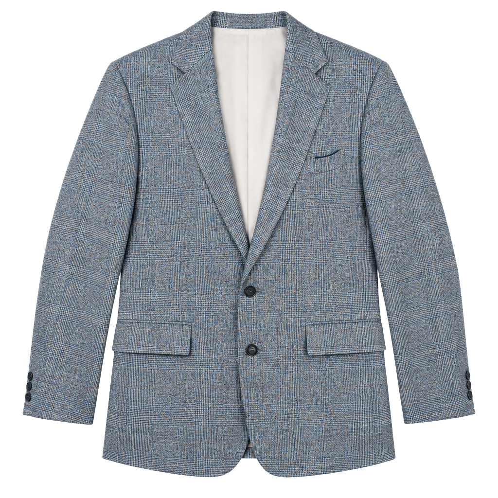 Vintage 40R Sport Coat Made in USA Plaid Blazer Grey Blue Addis Deys Syracuse 1