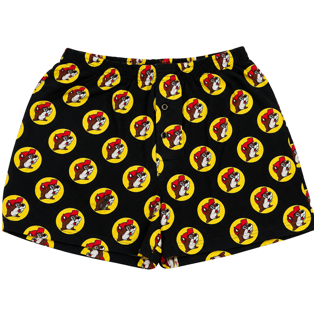 Buc-EE's Boxer Shorts Underwear Size M Black Logo Print Multicolor (Yellow/Red) 1